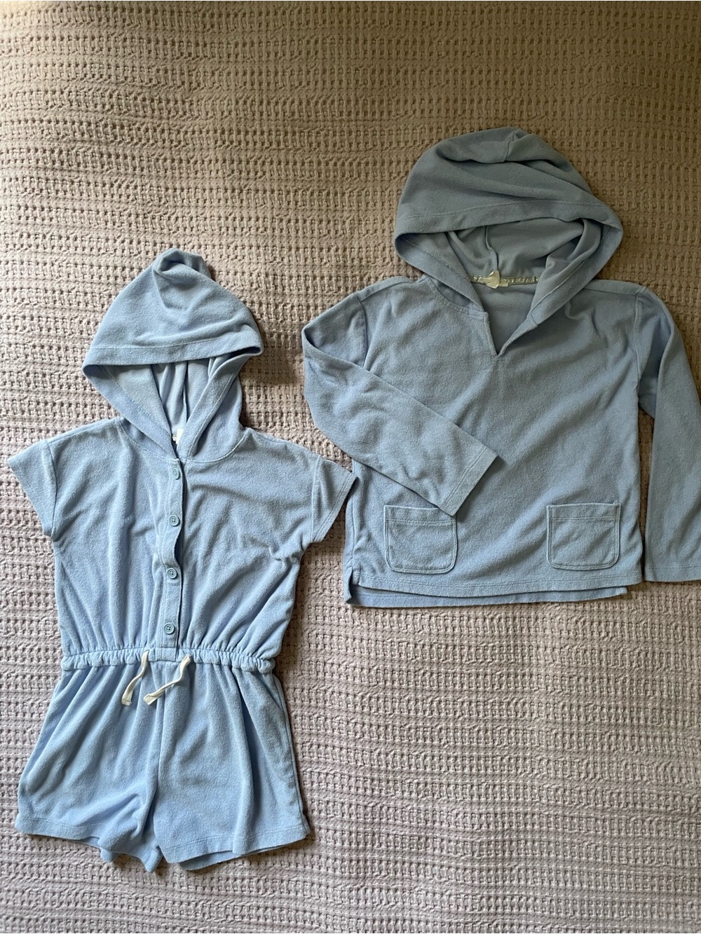Crewcuts Light Blue Terry Cloth Hooded Beach Set Hoodie & Romper Size 8